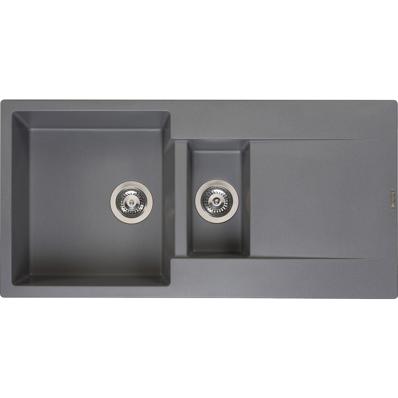 Reginox Amsterdam Reversible Composite Kitchen Sink & Drainer 1.5 Bowl Grey