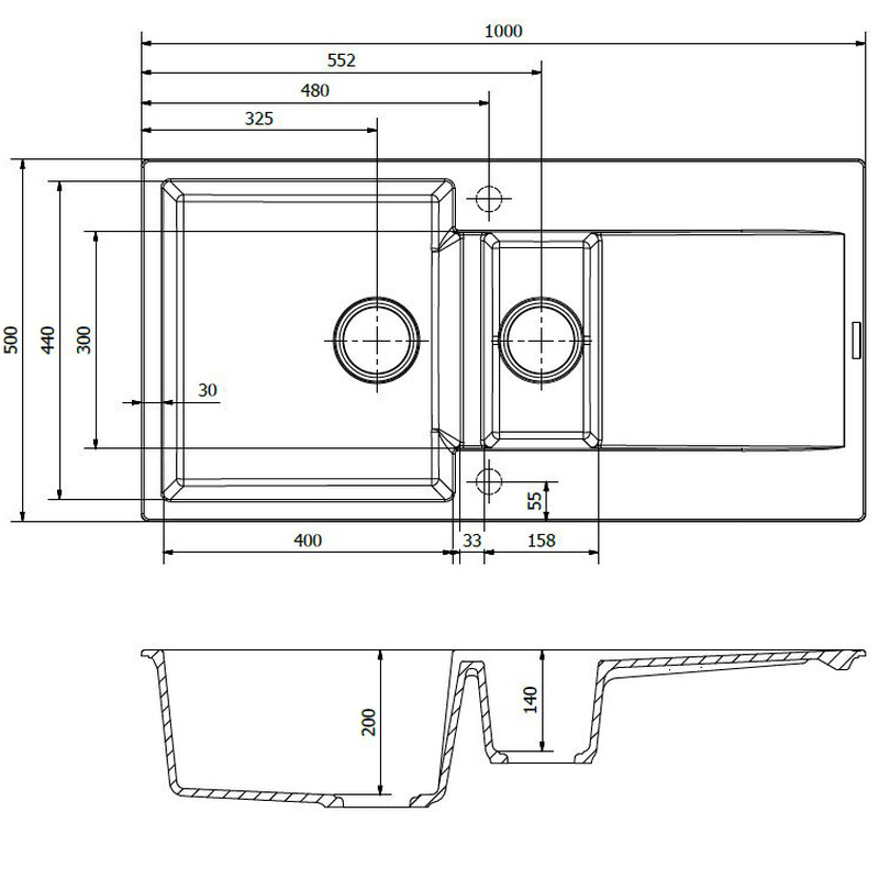 Reginox Amsterdam Reversible Composite Kitchen Sink & Drainer 1.5 Bowl Grey