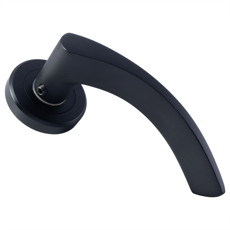 Serozzetta Olivier Lever on Rose Door Handles Matt Black