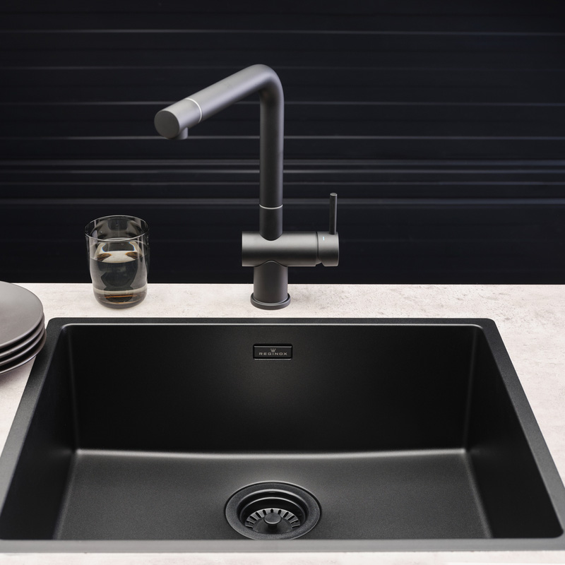 Reginox New York Stainless Steel Kitchen Sink Single Bowl Jet Black