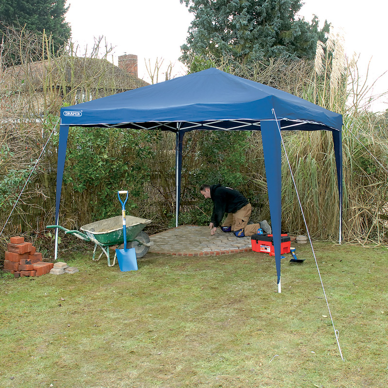 Draper 3 x 3m Concertina Gazebo Blue