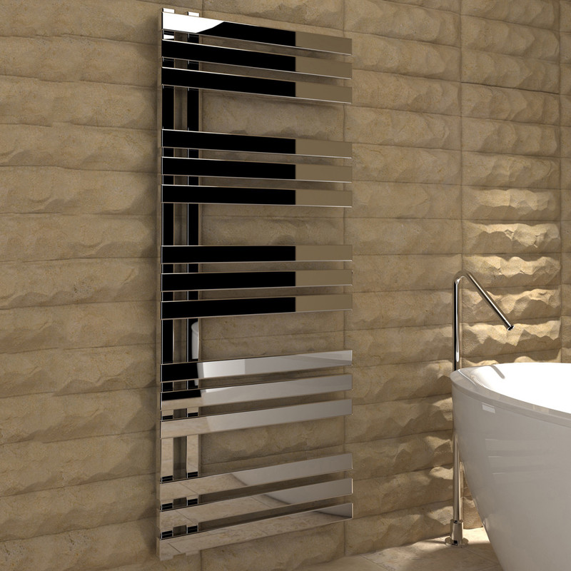 Kudox Tevas Designer Chrome Towel Radiator 1200 x 500mm 1187Btu