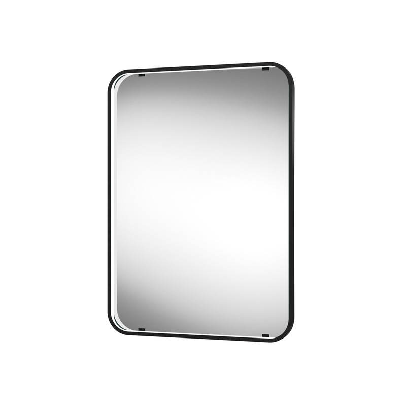Sensio Aspect Rectangular LED Bathroom Mirror Cool White Matt Black 700 x 500mm