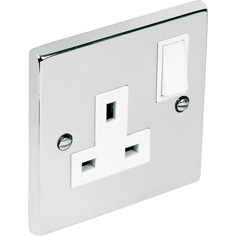 Chrome Switched Socket 1 Gang