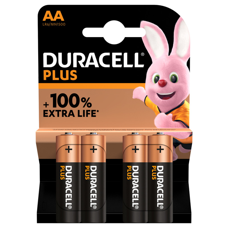 Duracell +100% Plus Power Batteries AA