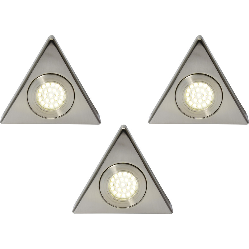 Fonte 240V LED Triangle Under Cupboard Light 3 x 1.5W 140lm lights