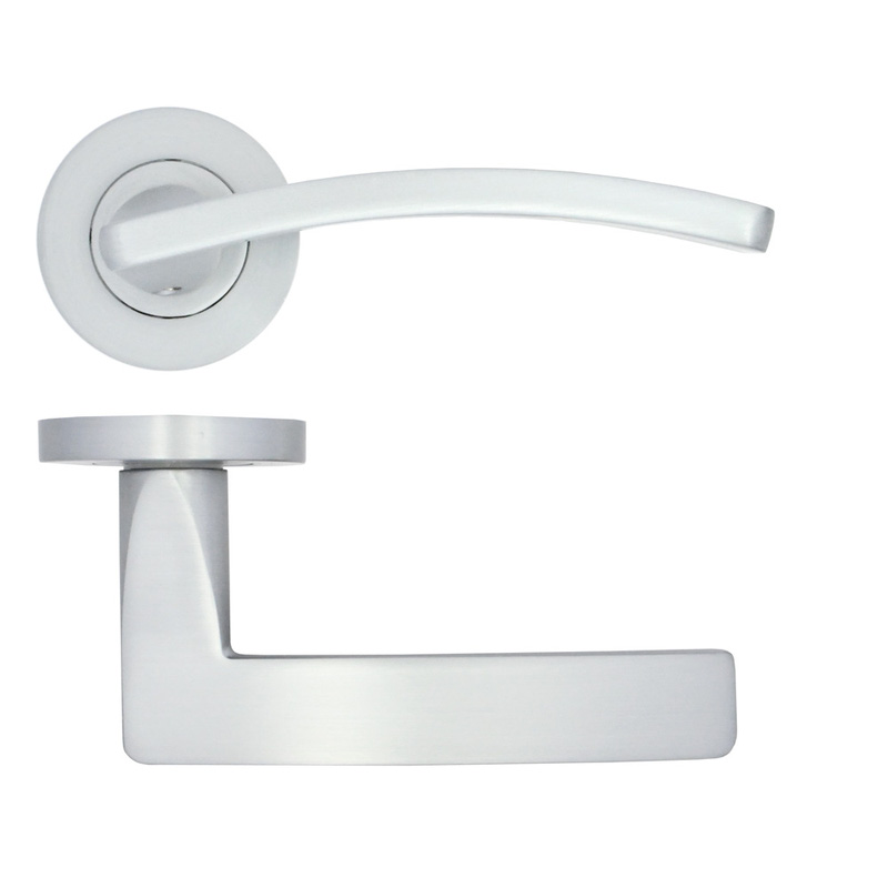Stanza Toledo on Rose Door Handles Satin Chrome