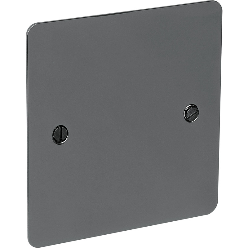 Flat Plate Black Nickel Blank Plate 1 Gang