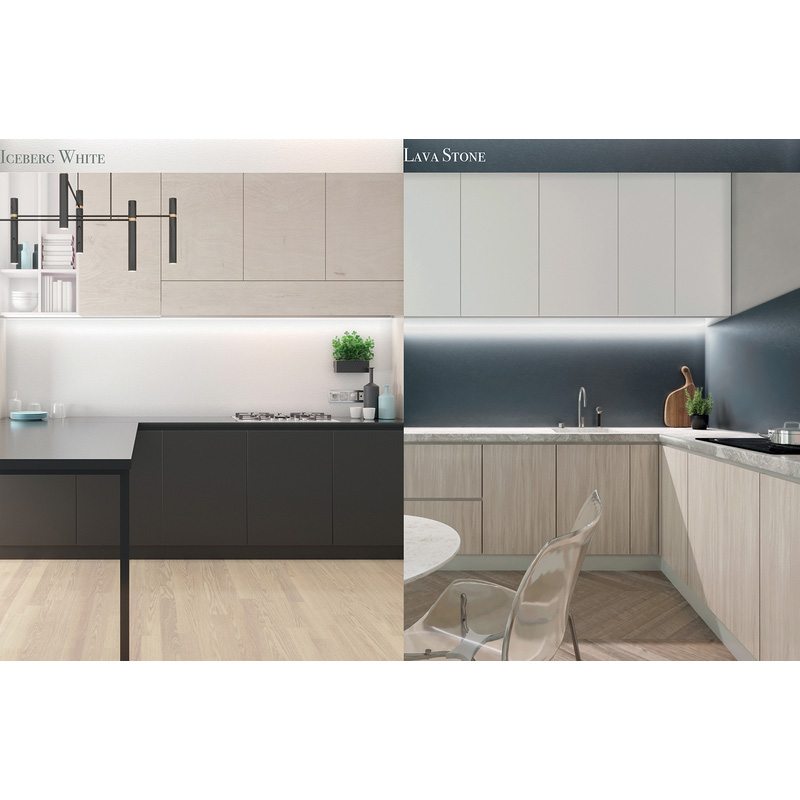 AluSplash Double-Sided Splashback 3050 x 610mm Iceberg White / Lava Stone