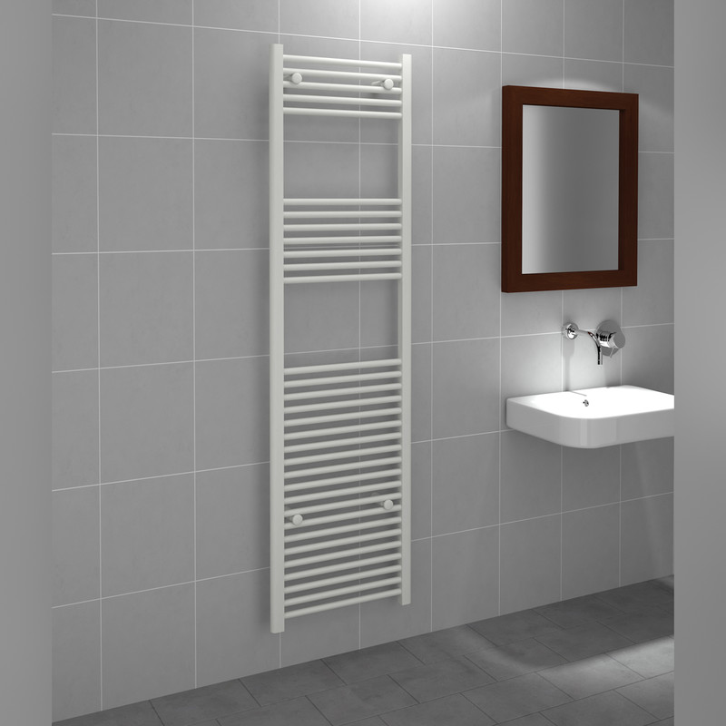 Kudox White Flat Ladder Towel Radiator 1800 x 500mm 2556Btu