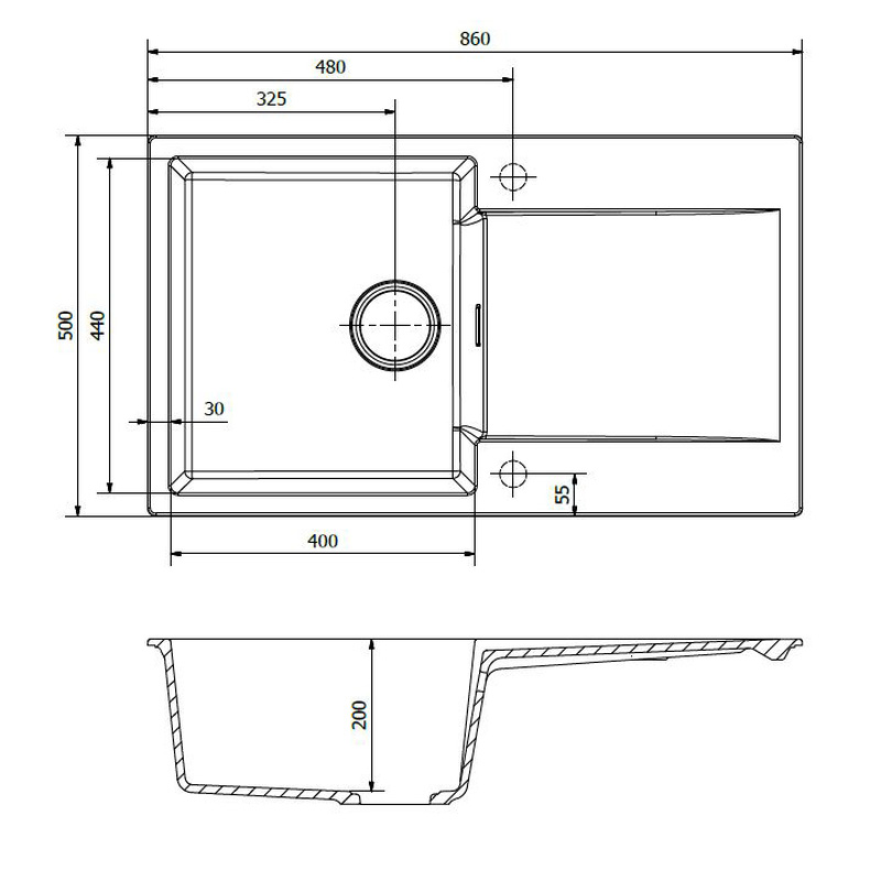 Reginox Amsterdam Reversible Composite Kitchen Sink & Drainer Single Bowl White