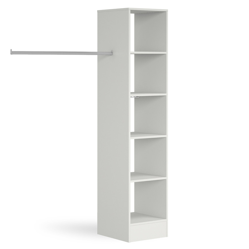 Spacepro 5 Shelves Tower Unit with 1 Hanger Bar White 2100 x 450 x 500mm