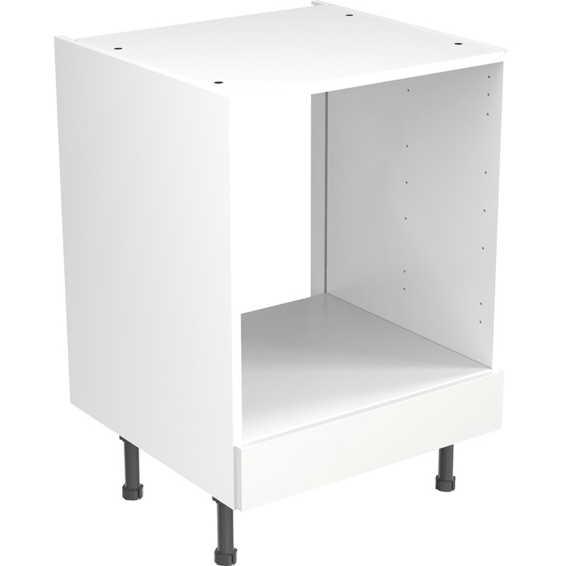 Kitchen Kit Ready Made Value Slab Kitchen Cabinet Base Oven Unit Standard Matt White 600mm