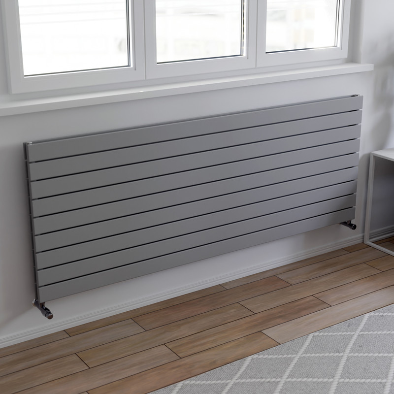 Ximax Oxford Duo Horizontal Designer Radiator 670 x 1800mm 6502Btu Silver