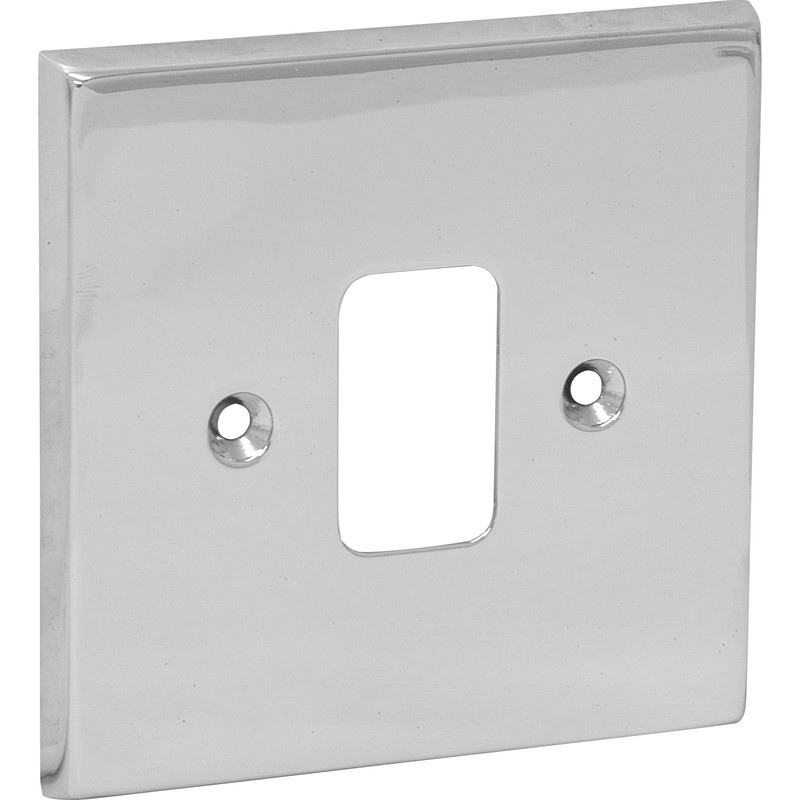 Grid Front Plate Polished Chrome 1 Gang