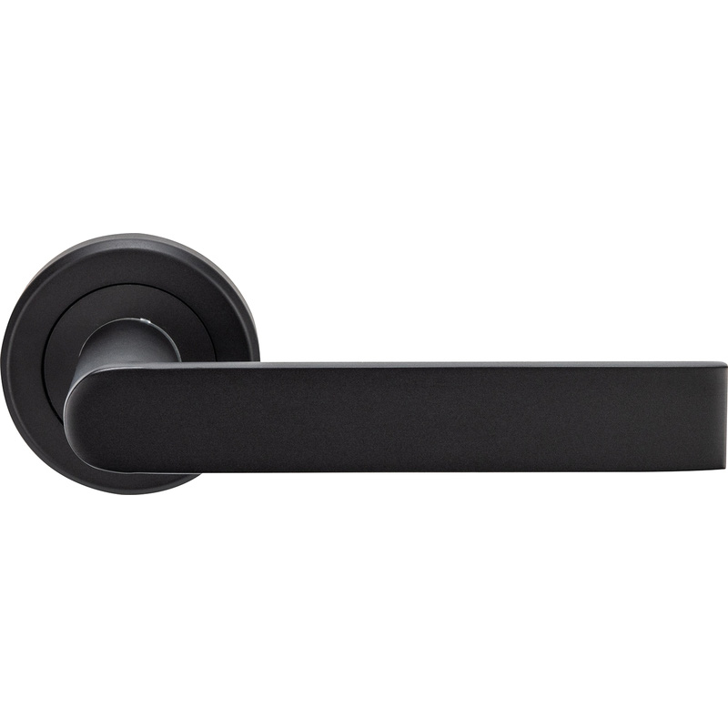 Serozzetta Edge Lever on Rose Door Handles Matt Black