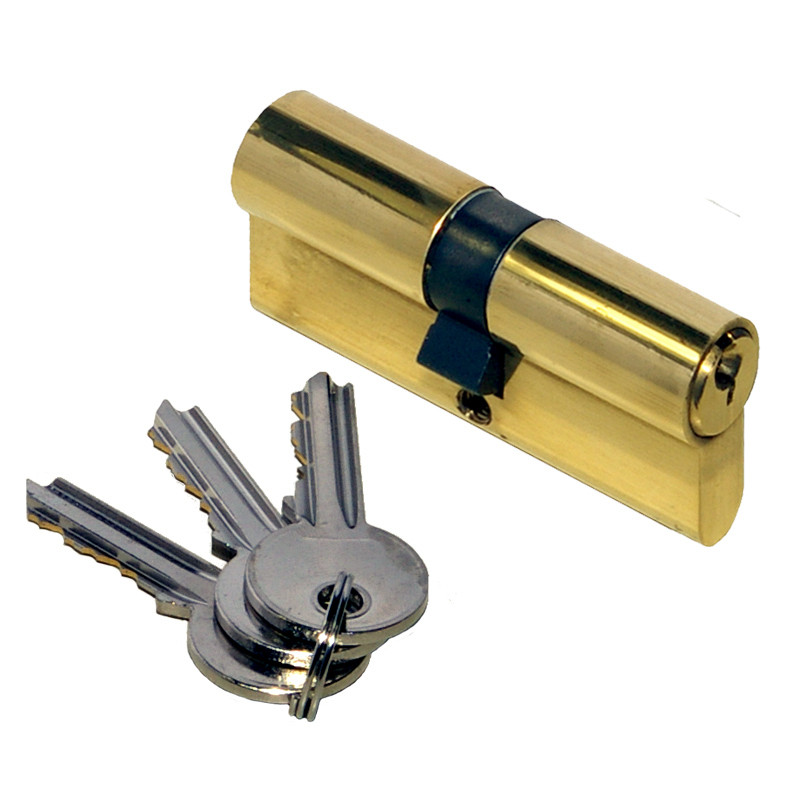 6 Pin Double Euro Cylinder 40-40mm Brass