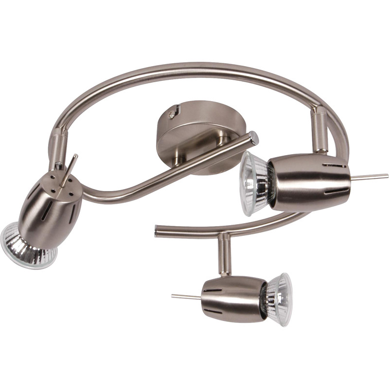 Pluto Satin Nickel GU10 3 Spiral Spotlight