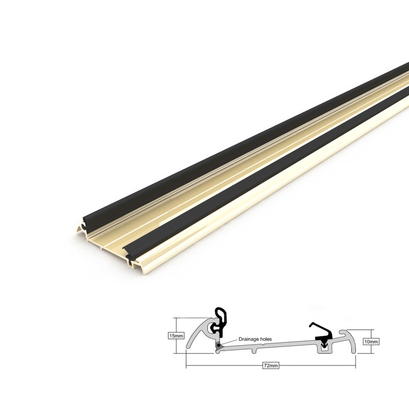 Stormguard Slimline Wide Rain & Draught Excluder Threshold Gold
