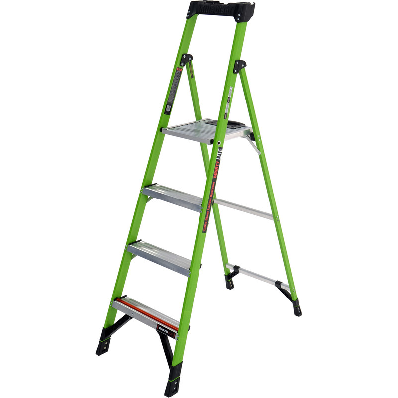 Little Giant Mighty Lite Fibreglass Step Ladder 4 Tread SWH 2.73m
