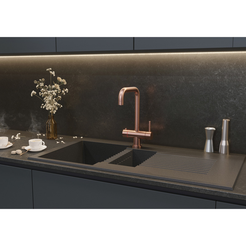 Reginox Tekno Reversible Composite Kitchen Sink & Drainer 1.5 Bowl Anthracite