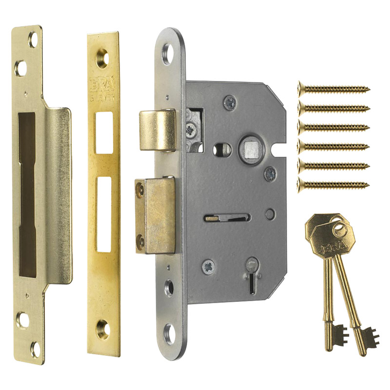 Viscount 5 Lever Mortice Sashlock 64mm Brass
