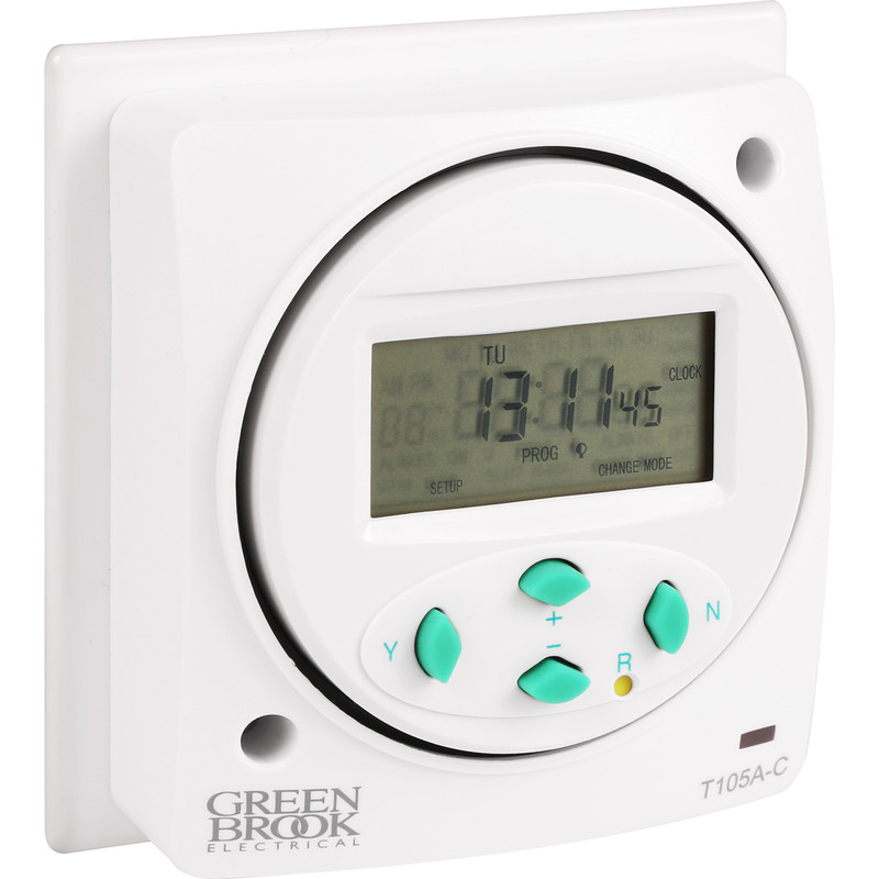 Greenbrook 7 Day Electronic Timer 16A Resistive, 2A Inductive