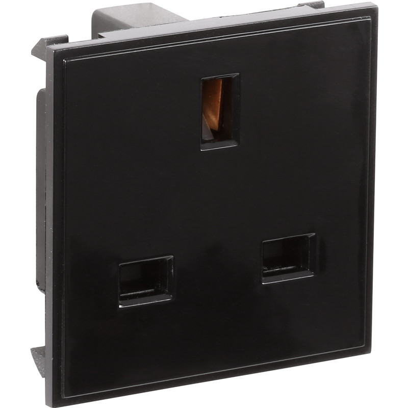 Euro Module Socket Outlet 13A Black