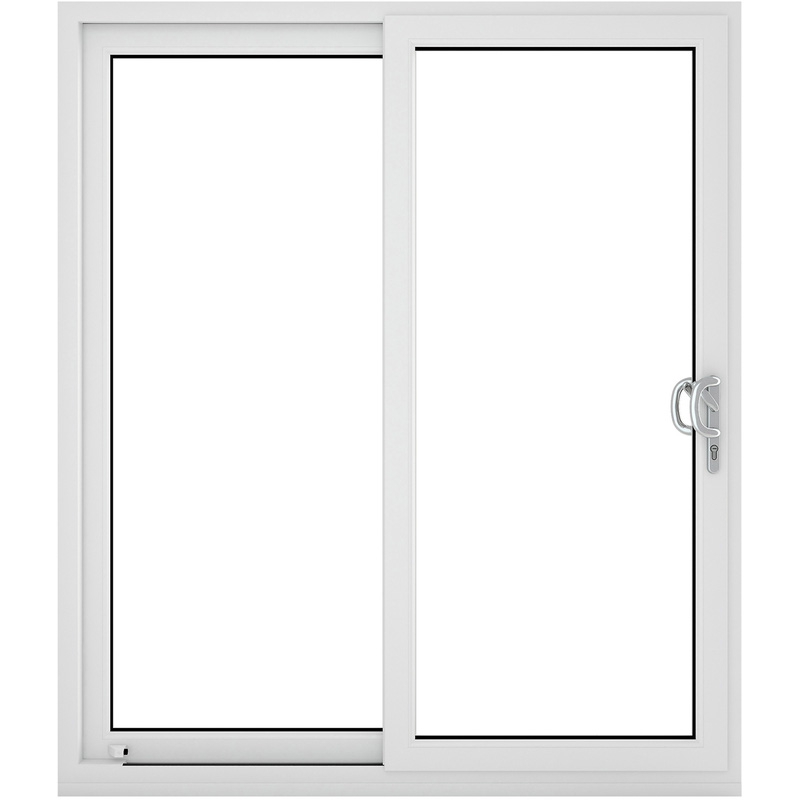 Crystal uPVC Sliding Patio Door Right Hand Open 1790mm x 2090mm Clear Double Glazed White