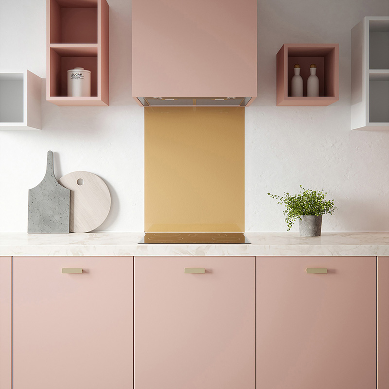 House Beautiful Champagne Self-Adhesive Glass Splashback 600 x 750mm