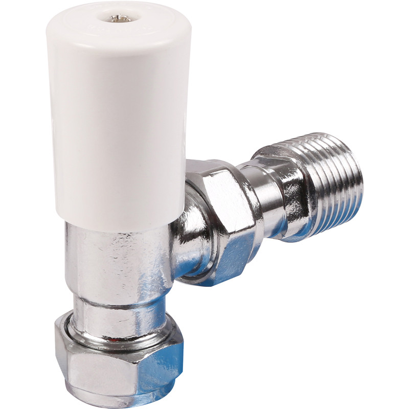 Drayton Angled Lockshield With White Cap 15mm Angled