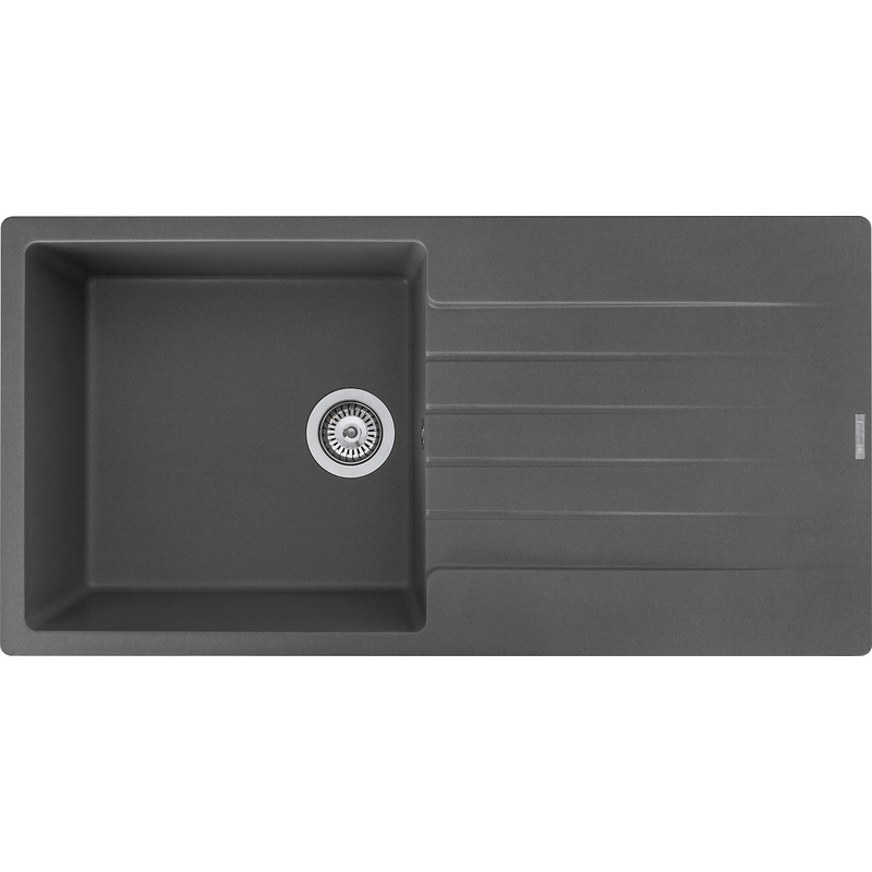 Reginox Harlem Reversible Composite Kitchen Sink & Drainer Single Bowl Grey