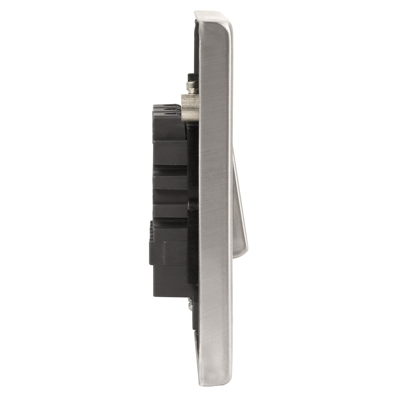 Click Deco Satin Chrome Switch 10A 3 Gang 2 Way