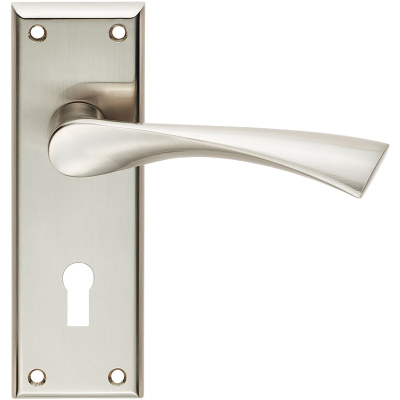 Serozzetta Venti Door Handles Lock Satin Nickel