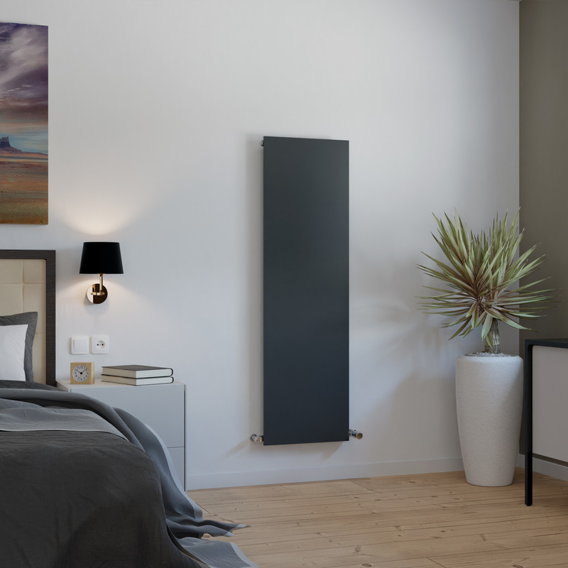 Ximax Oxford Plan Vertical Designer Radiator 1500 x 445mm 1945Btu Anthracite