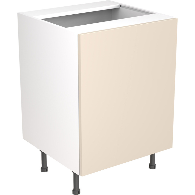 Kitchen Kit Flatpack Slab Kitchen Cabinet Base Sink Unit Super Gloss Cashmere 600mm