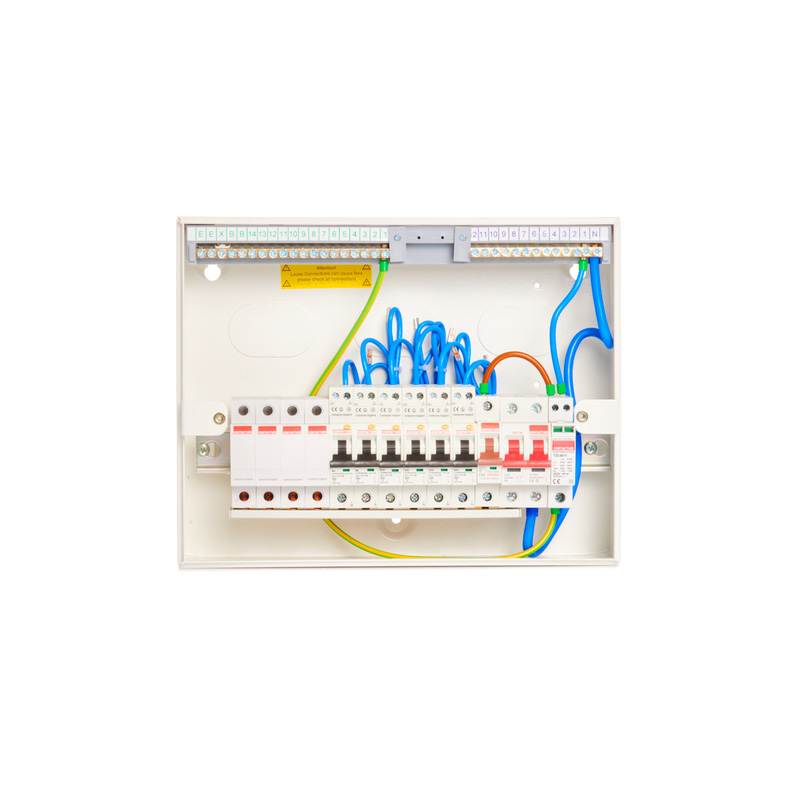 Contactum 12Way 100A Mains Switch Consumer Unit + SPD + 6 RCBOs