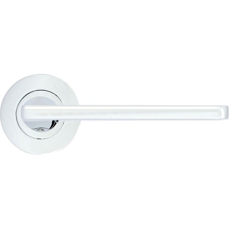 Stanza Leon on Rose Door Handles Polished Chrome