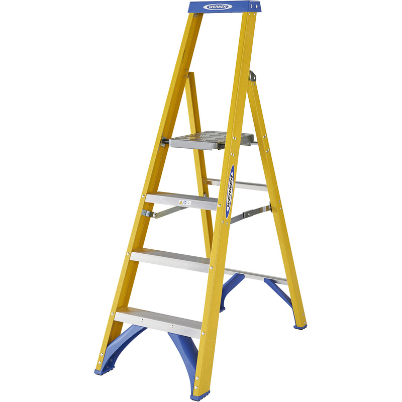 Werner Fibreglass Platform Stepladder 4 Tread