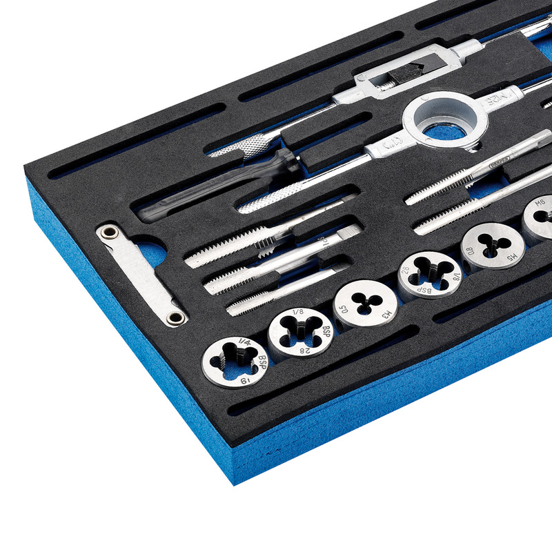 Draper Combination Tap and Die Set - Metric and BSP in EVA Foam Insert Tray 22 Piece