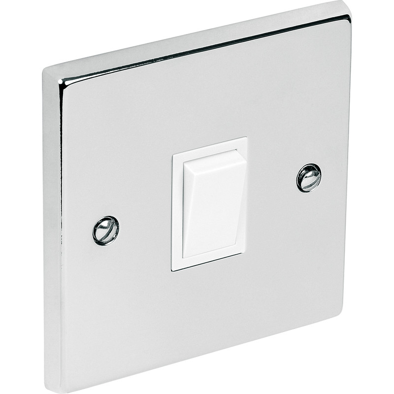 Chrome Switch 10A 1 Gang 2 Way