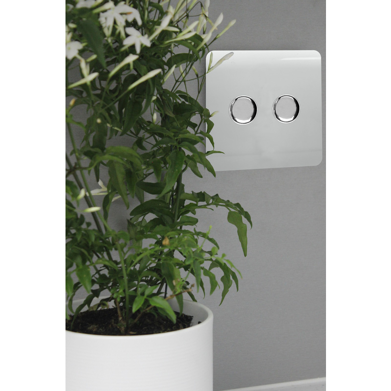 Trendiswitch Silver 2 Gang LED Dimmer Switch 2 Gang