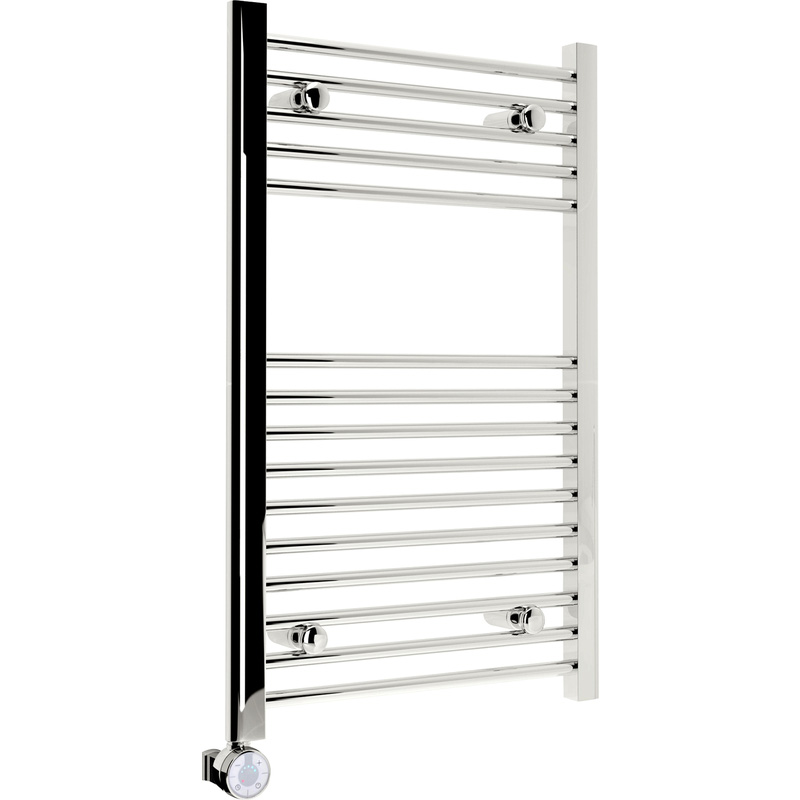 Kudox Thermostatic Electric Chrome Straight Towel Radiator 500 x 800mm 200W