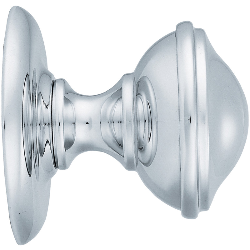 Victorian Round Centre Door Knob Polished Chrome