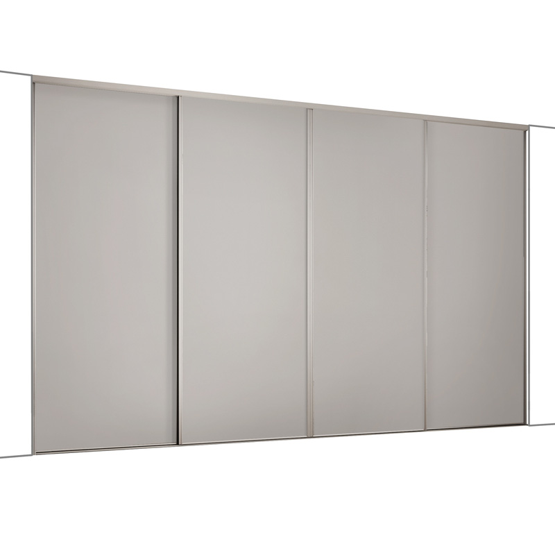 Spacepro Classic 4 Door Sliding Wardrobe Kit Dove Grey 2370 x 2260mm