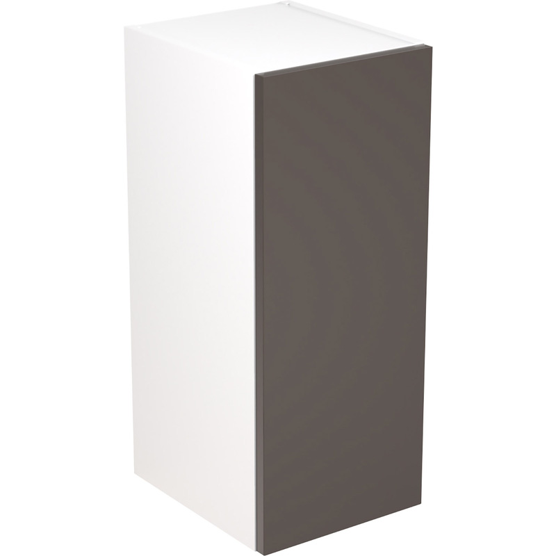 Kitchen Kit Flatpack Slab Kitchen Cabinet Wall Unit Super Gloss Graphite 300mm