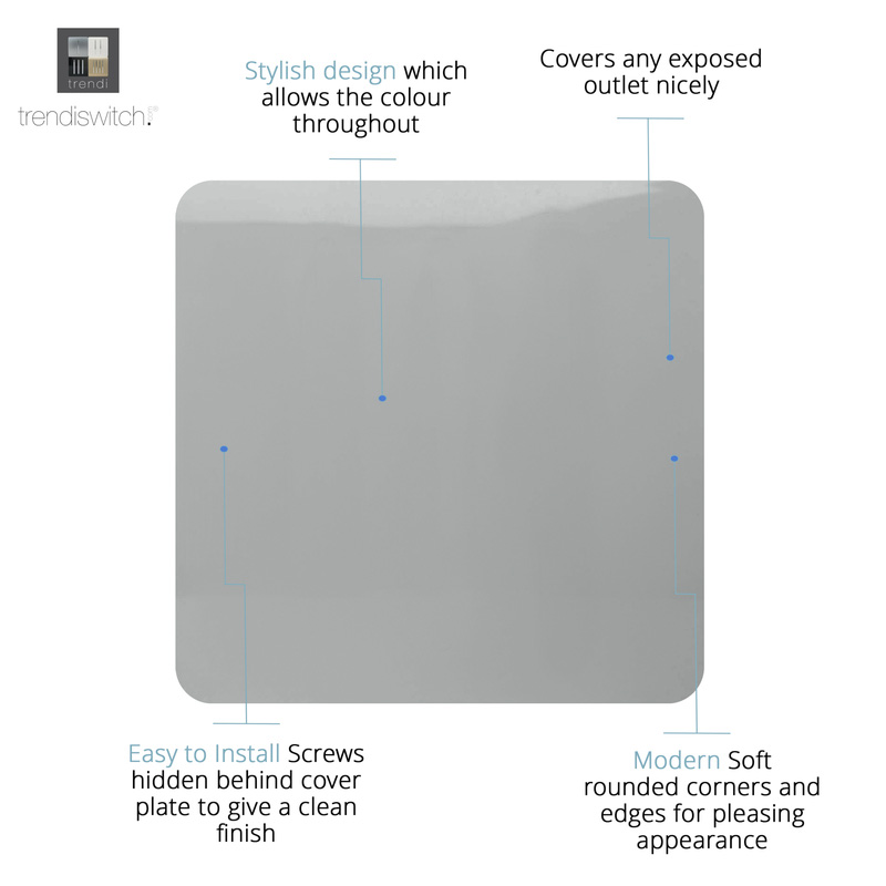 Trendiswitch Silver 1 Gang Blanking Plate 1 Gang