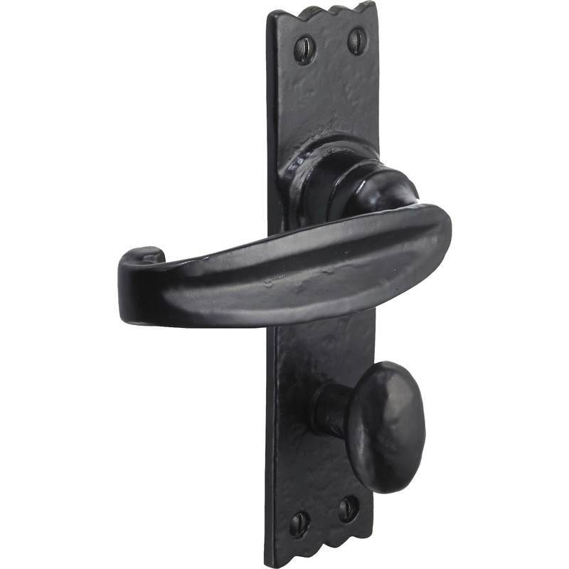 Old Hill Ironworks Charlbury Suite Door Handles 158mm x 38mm Bathroom