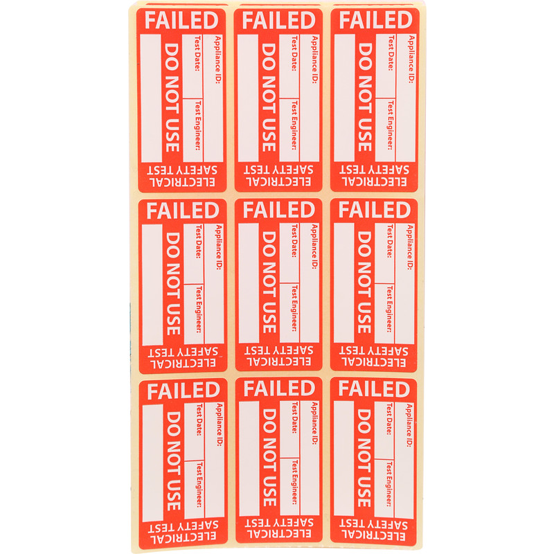 PAT Testing Labels 200 X Failed
