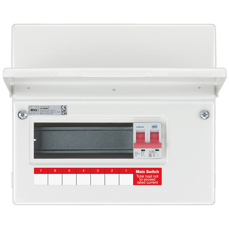 BG Metal 100A Consumer Unit 7 Way